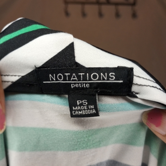 Womens Open Cardigan with cami Striped Flowy Long‎ Sleeve size PM - Picture 3 of 6